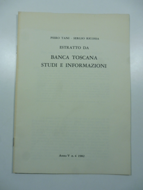 Estratto da Banca Toscana studi e informazioni